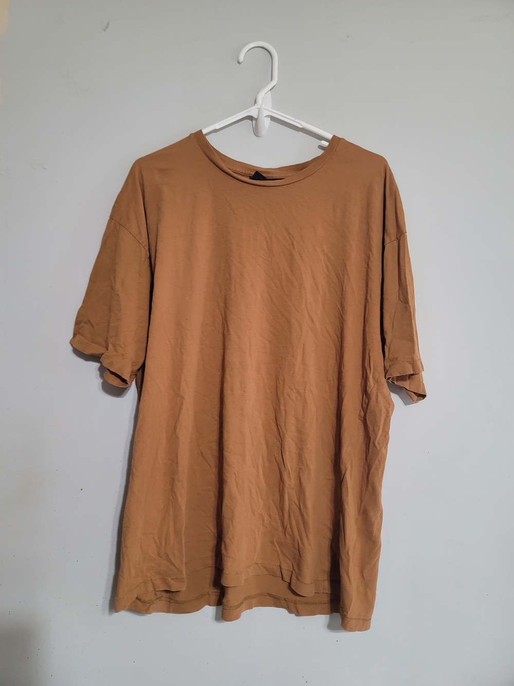No Boundaries Men's Cotton Crewneck Tee in Caramel Brown Very Soft Blank